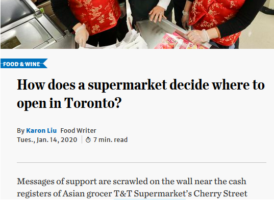 Toronto Star article header on how does a supermarket decide where to open in Toronto
