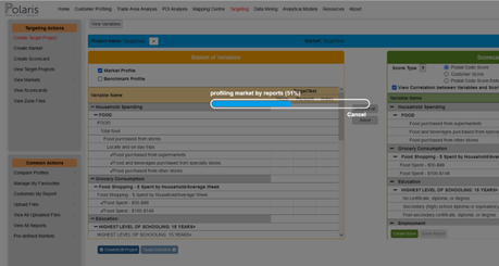 Targeting Market Profiling Progress Bar